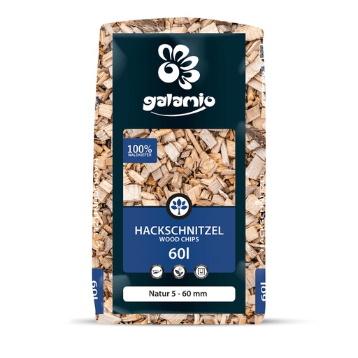 [MHN60] Galamio Holzhackschnitzel Natur 5 - 60 mm 60 l