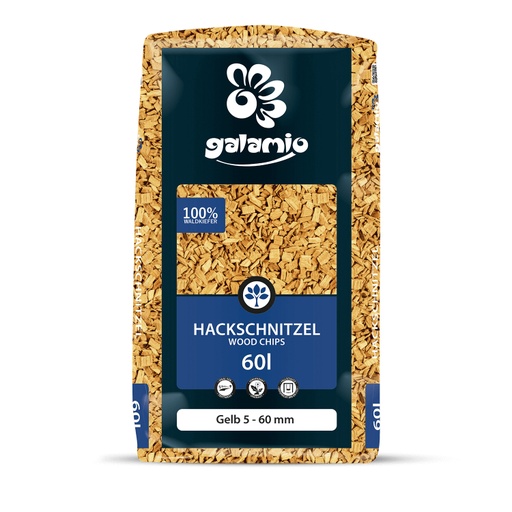 [MHY60] Galamio Holzhackschnitzel Gelb 5 - 60 mm 60 l